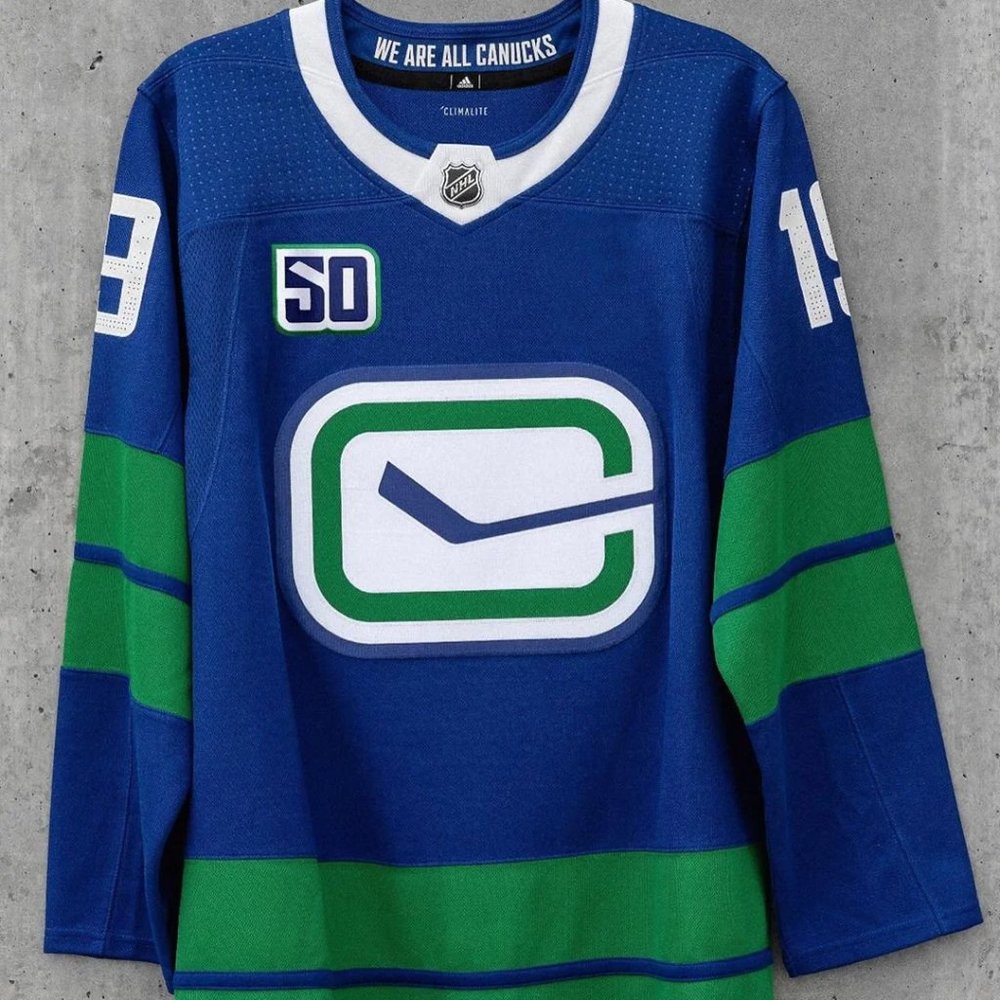 Vancouver Canucks Adidas authentic blue alternate jersey size 60 blank